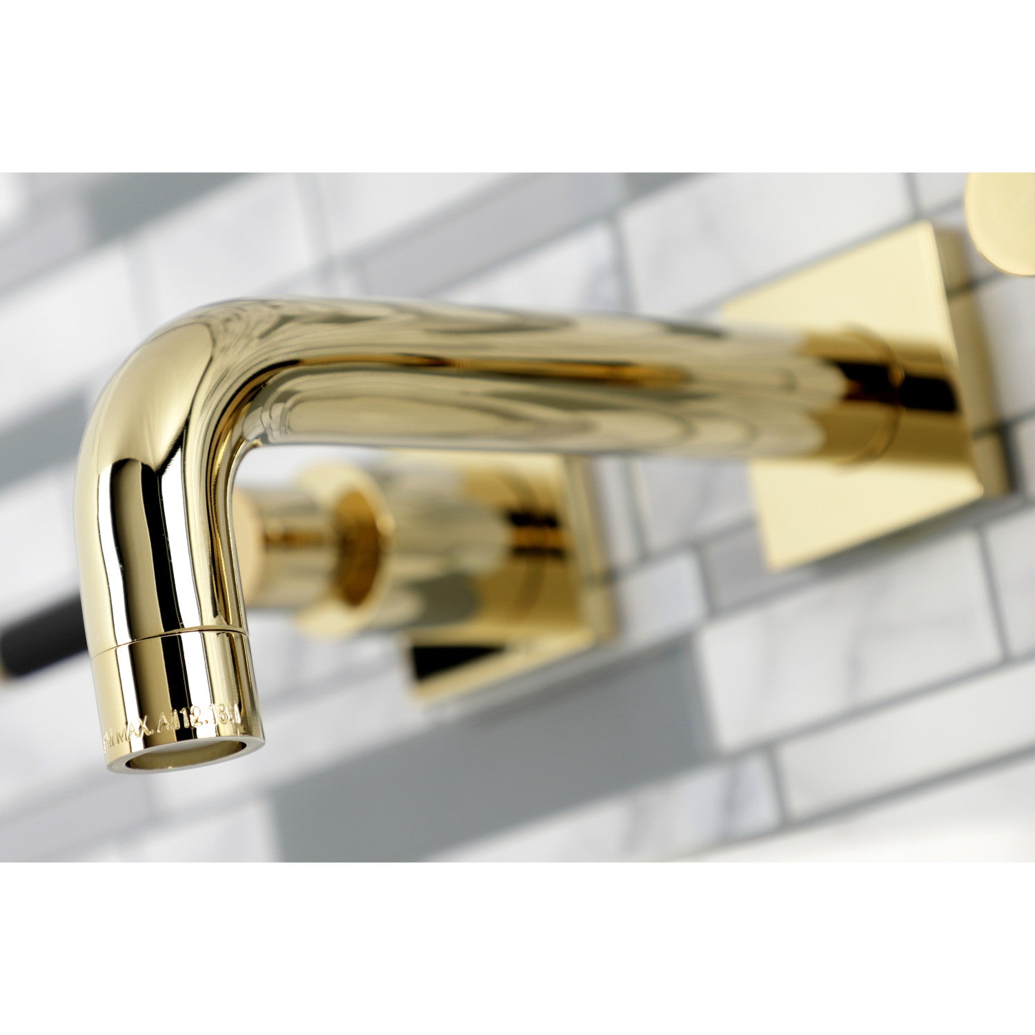Kingston Sona KS6122DKL - Kaiser Double-Handle 3-Hole Wall Mount Bathroom Faucet, Polished Brass — thumbnail 3